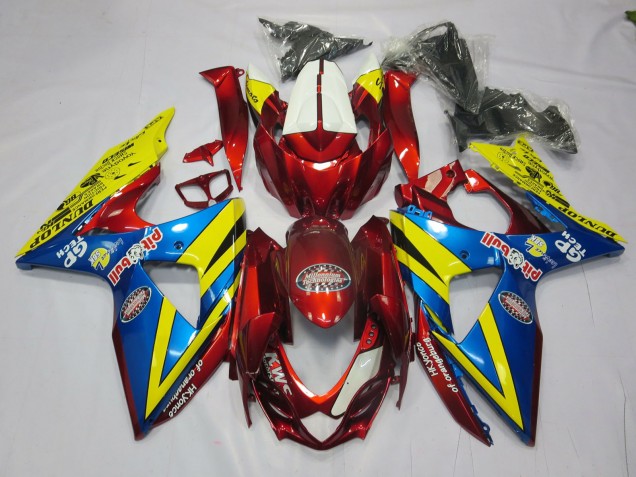 Amarillo Rojo & Azul 09-16 GSXR 1000 Carenado Amarillo Rojo & Azul 09-16 GSXR 1000 Carenado