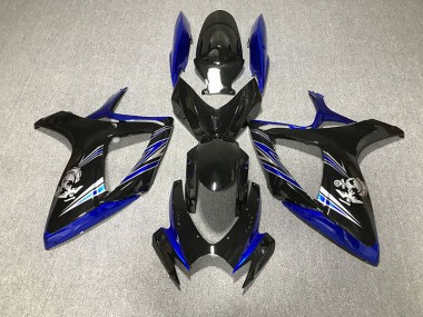 Azul Brillante & Negro Personalizado 06-07 GSXR 600-750 Carenado