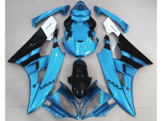 Azul Claro Brillante & Negro 06-07 R6 Carenado Azul Claro Brillante & Negro 06-07 R6 Carenado