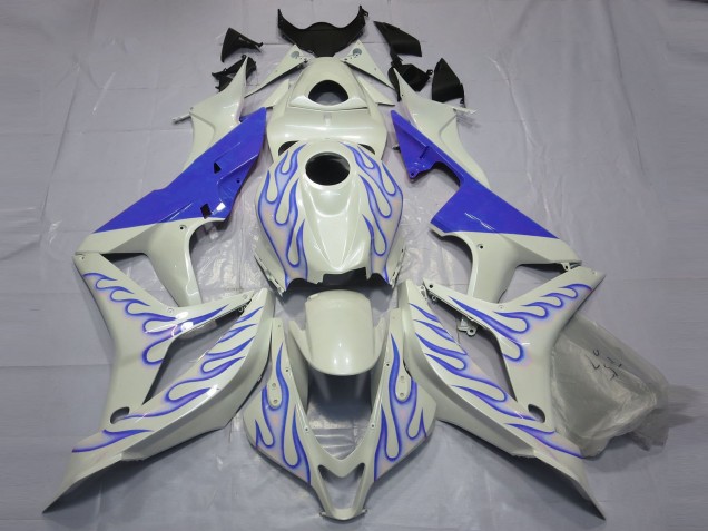 Azul Llama Sobre Blanco 07-08 CBR600RR Carenado