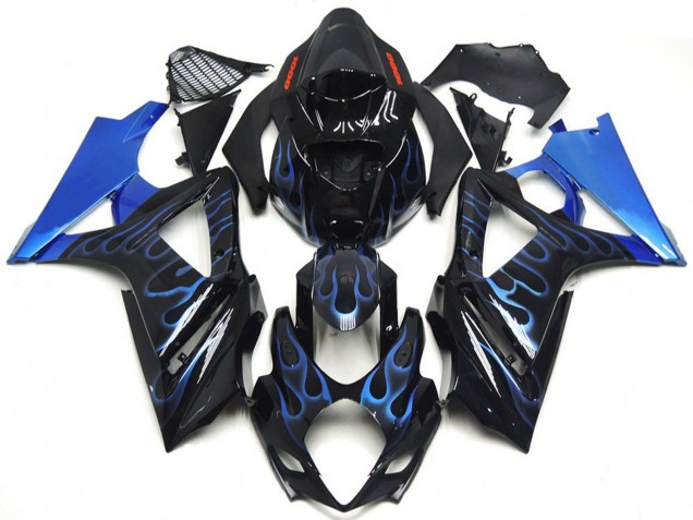 Azul & Negro Personalizados Llama 07-08 GSXR 1000 Carenado Azul & Negro Personalizados Llama 07-08 GSXR 1000 Carenado