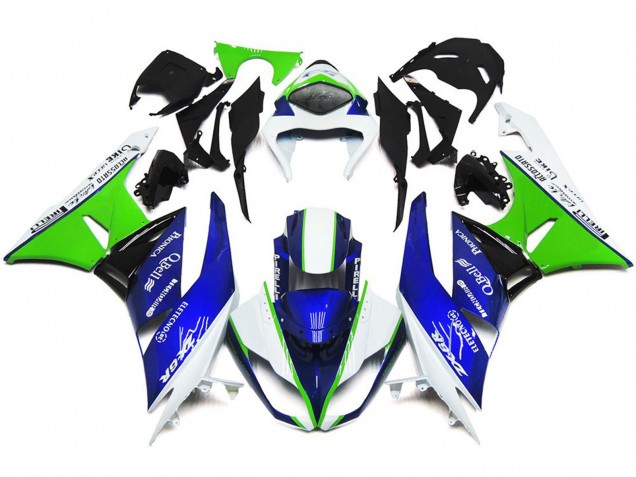 Azul Profundo Verde & Blanco 09-12 ZX6R Carenado