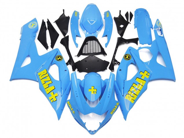Blanco Azul Con Amarillo Rizla 05-06 GSXR 1000 Carenado Blanco Azul Con Amarillo Rizla 05-06 GSXR 1000 Carenado