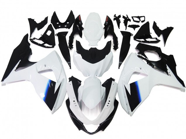 Blanco Brillante & Negro 09-16 GSXR 1000 Carenado