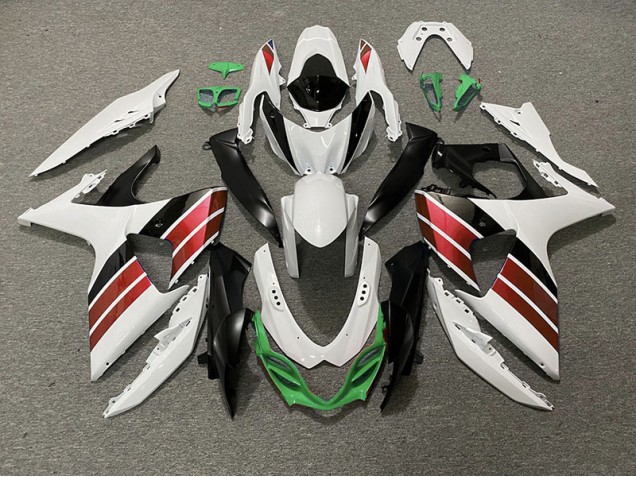 Blanco Brillante Rojo Negro & Verde 09-16 GSXR 1000 Carenado Blanco Brillante Rojo Negro & Verde 09-16 GSXR 1000 Carenado