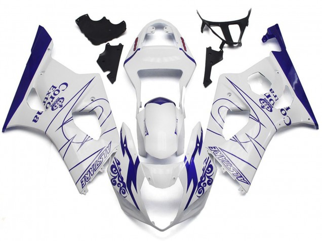 Blanco Corona Estilo Personalizado 03-04 GSXR 1000 Carenado Blanco Corona Estilo Personalizado 03-04 GSXR 1000 Carenado