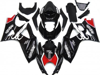 Blanco & Negro Con Rojo 07-08 GSXR 1000 Carenado