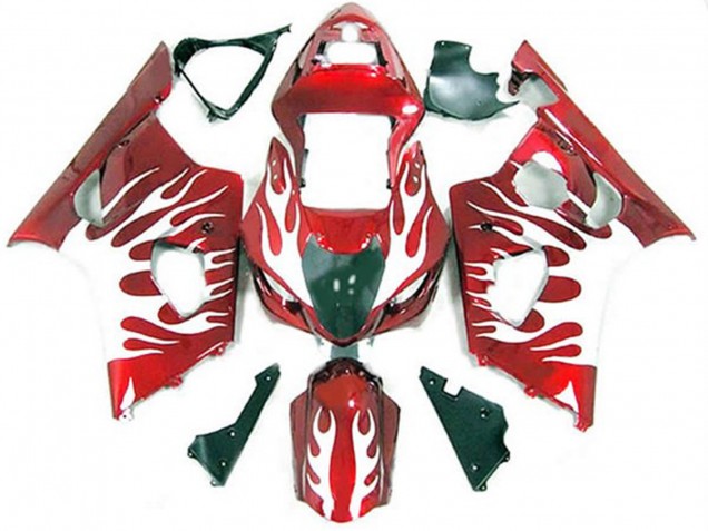 Blanco & Rojo Llama 03-04 GSXR 1000 Carenado Blanco & Rojo Llama 03-04 GSXR 1000 Carenado
