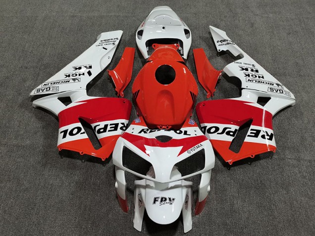 Blanco Rojo & Naranja Repsol 05-06 CBR600RR Carenado Blanco Rojo & Naranja Repsol 05-06 CBR600RR Carenado