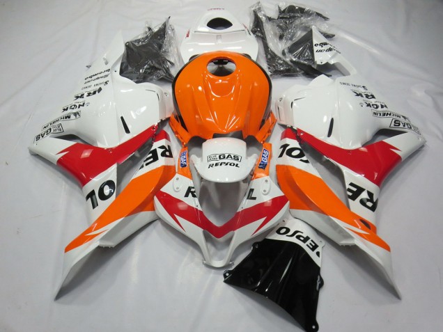 Blanco Rojo & Naranja Repsol 09-12 CBR600RR Carenado Blanco Rojo & Naranja Repsol 09-12 CBR600RR Carenado