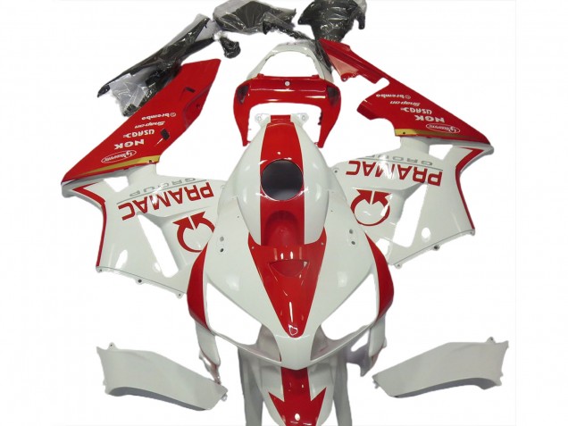 Blanco & Rojo Personalizado 05-06 CBR600RR Carenado Blanco & Rojo Personalizado 05-06 CBR600RR Carenado