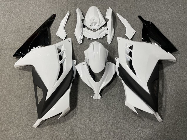Brillo Nítido Blanco & Negro 13-18 Ninja 300 Carenado Brillo Nítido Blanco & Negro 13-18 Ninja 300 Carenado