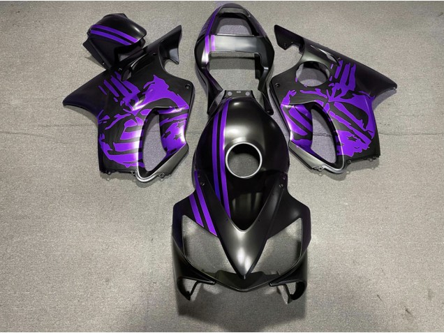 Cráneo Negro Mate & Morado 01-03 CBR600 F4i Carenado Cráneo Negro Mate & Morado 01-03 CBR600 F4i Carenado