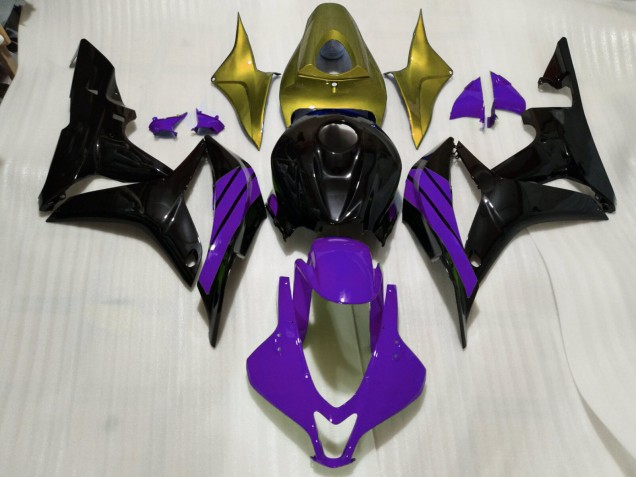 Detalles En Negro Brillante Morado & Dorado 07-08 CBR600RR Carenado Detalles En Negro Brillante Morado & Dorado 07-08 CBR600RR Carenado
