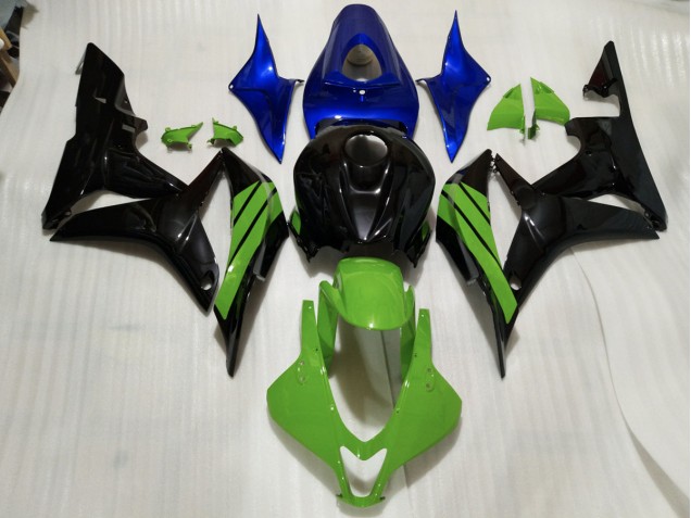 Detalles En Negro Brillante & Verde & Azul 07-08 CBR600RR Carenado Detalles En Negro Brillante & Verde & Azul 07-08 CBR600RR Carenado