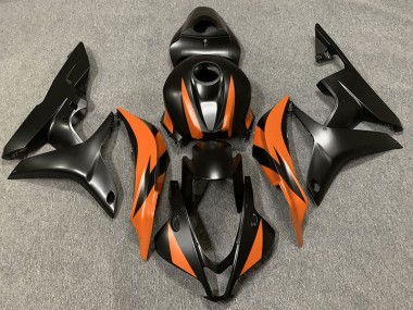 Diseño Negro Mate & Naranja 07-08 CBR600RR Carenado