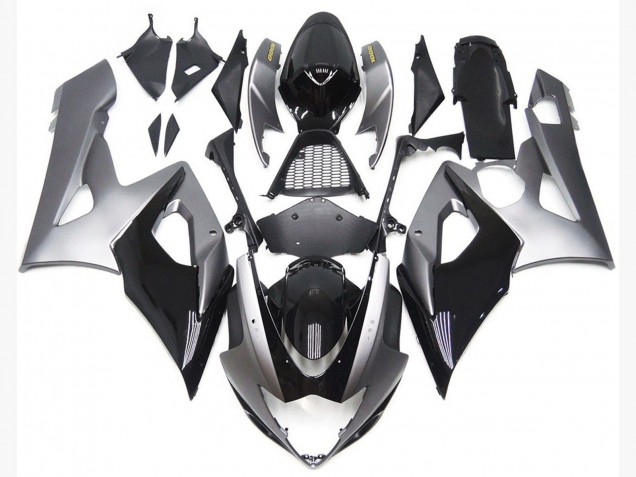 Estilo Plateado & Negro Brillante 05-06 GSXR 1000 Carenado Estilo Plateado & Negro Brillante 05-06 GSXR 1000 Carenado