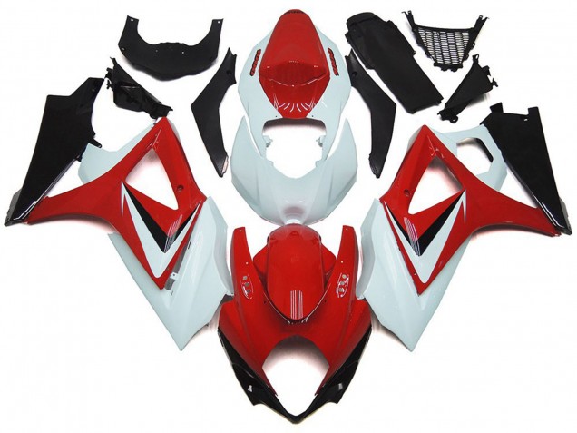 Estilo Rojo Brillante Con Blanco OEM 07-08 GSXR 1000 Carenado Estilo Rojo Brillante Con Blanco OEM 07-08 GSXR 1000 Carenado