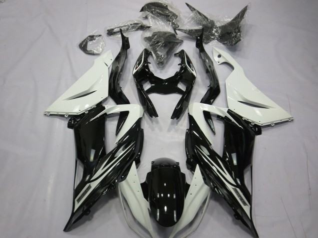Liso Brillo Negro Blanco 13-18 ZX6R Carenado Liso Brillo Negro Blanco 13-18 ZX6R Carenado