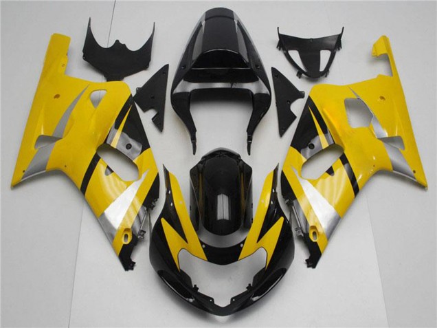 Descuento Carenados Moto Suzuki GSXR 600/750 2001-2003 - Amarillo Plata Negro Brillante