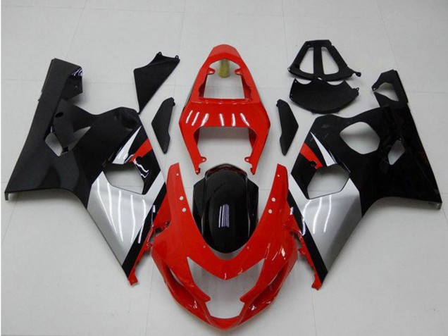 Descuento Carenados Moto Suzuki GSXR 600/750 2004-2005 - Rojo Plata Negro