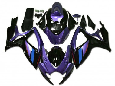Descuento Carenados Moto Suzuki GSXR 600/750 2006-2007 - Púrpura Azul Negro Brillante Raya