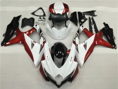 Descuento Carenados Moto Suzuki GSXR 600/750 2008-2010 - Blanco Rojo Negro Brillante