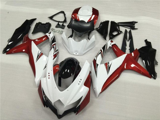 Descuento Carenados Moto Suzuki GSXR 600/750 2008-2010 - Blanco Rojo Negro Brillante