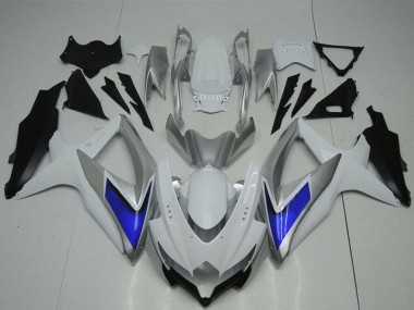 Descuento Carenados Moto Suzuki GSXR 600/750 2008-2010 - Plata Blanco Azul Negro