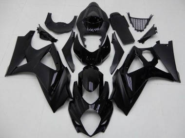 Descuento Carenados Moto Suzuki GSXR 1000 2007-2008 - Negro Brillante Negro Mate No Calcomanía