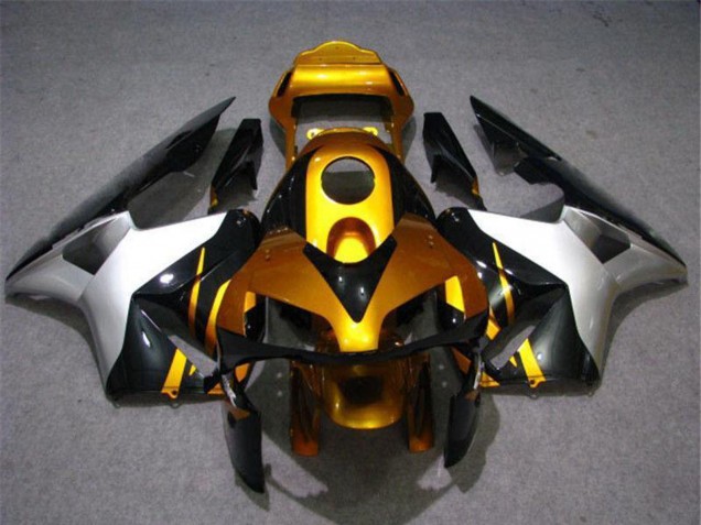 Descuento Carenado Moto Honda CBR600RR 2003-2004 - Plata Oro Negro Brillante