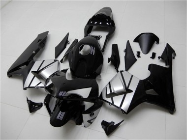 Descuento Carenados Moto Honda CBR600RR 2003-2004 - Plata Negro Brillante Raya
