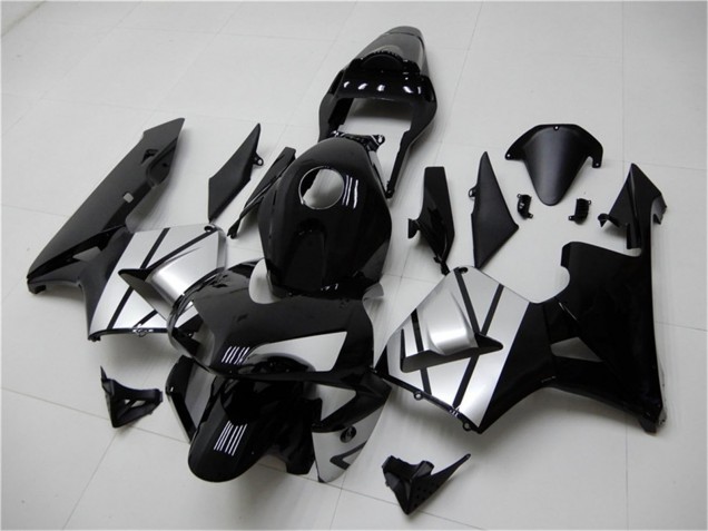 Descuento Carenados Moto Honda CBR600RR 2003-2004 - Plata Negro Brillante Raya