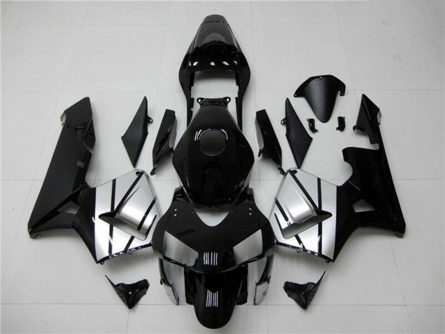 Descuento Carenados Moto Honda CBR600RR 2003-2004 - Plata Negro Brillante Raya