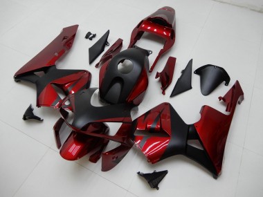 Descuento Carenados Moto Honda CBR600RR 2003-2004 - Rojo Negro Mate Raya