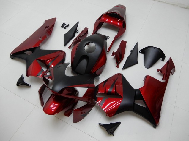 Descuento Carenados Moto Honda CBR600RR 2003-2004 - Rojo Negro Mate Raya