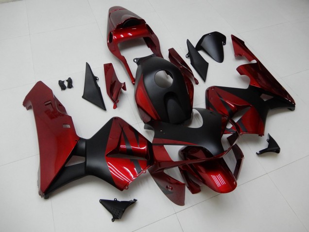 Descuento Carenados Moto Honda CBR600RR 2003-2004 - Rojo Negro Mate Raya
