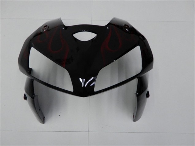 Descuento Kits Carenado Moto Honda CBR600RR 2005-2006 - Negro Brillante Rojo Llama