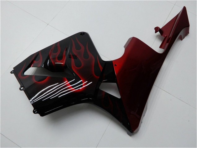 Descuento Kits Carenado Moto Honda CBR600RR 2005-2006 - Negro Brillante Rojo Llama
