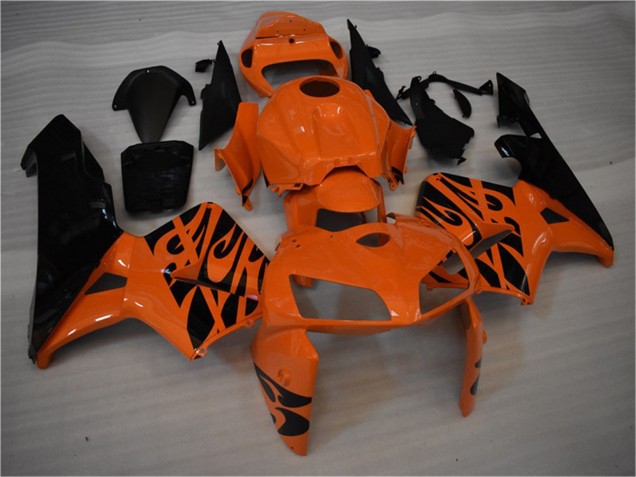 Descuento Carenado Moto Honda CBR600RR 2005-2006 - Naranja Negro Llama