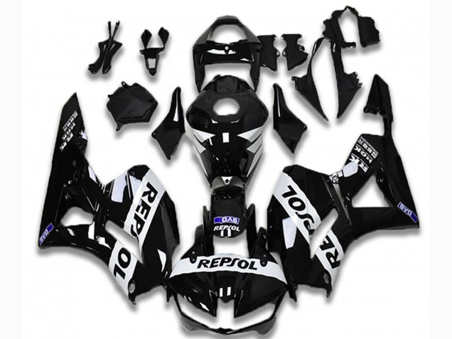 Descuento Carenados Moto Honda CBR600RR 2013-2023 - Negro Brillante Blanco Repsol