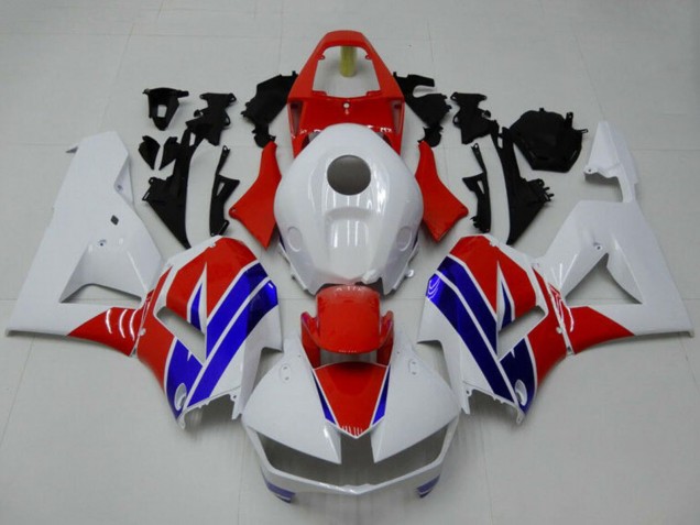 Descuento Carenado Moto Honda CBR600RR 2013-2023 - Blanco Rojo Azul