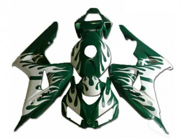 Descuento Carenados Moto Honda CBR1000RR 2006-2007 - Blanco Verde Llama