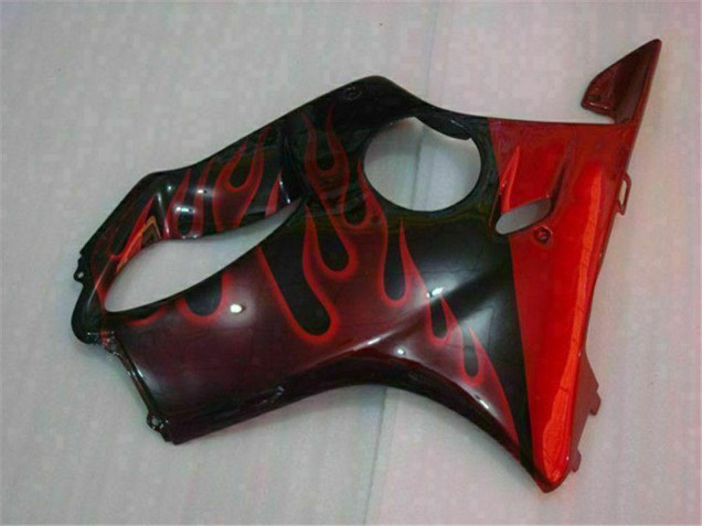 Descuento Carenados Moto Honda CBR600 F4i 2004-2007 - Negro Brillante Rojo Llama