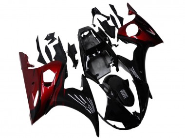 Descuento Kits Carenado Moto Yamaha YZF R6 2003-2004 - Negro Brillante Rojo