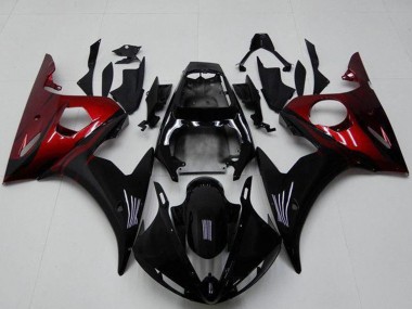 Descuento Kits Carenado Moto Yamaha YZF R6 2003-2004 - Negro Brillante Rojo