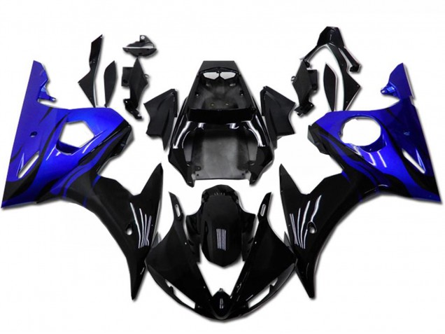 Descuento Kits Carenado Moto Yamaha YZF R6 2003-2004 - Azul Negro Brillante