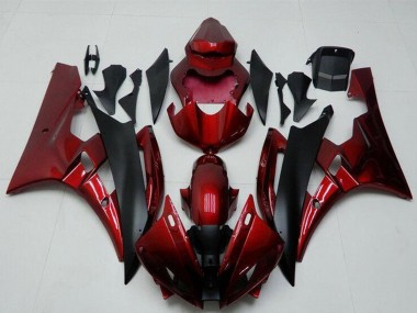 Descuento Kits Carenado Moto Yamaha YZF R6 2006-2007 - Rojo Negro Mate