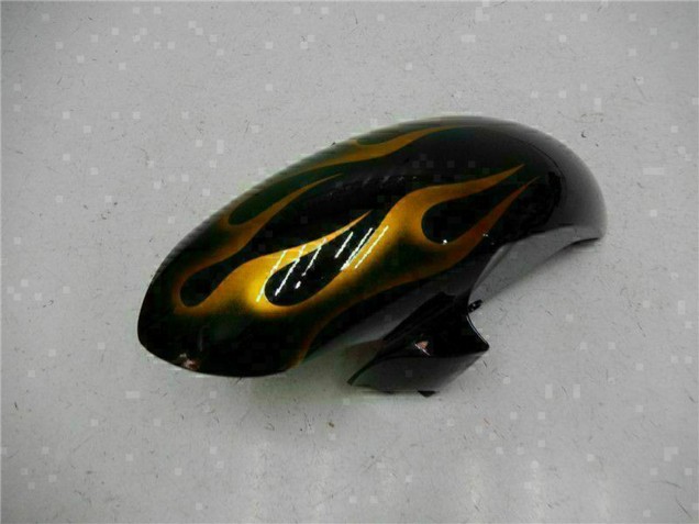 Descuento Carenados Moto Yamaha YZF R6 2008-2016 - Negro Brillante Oro Llama