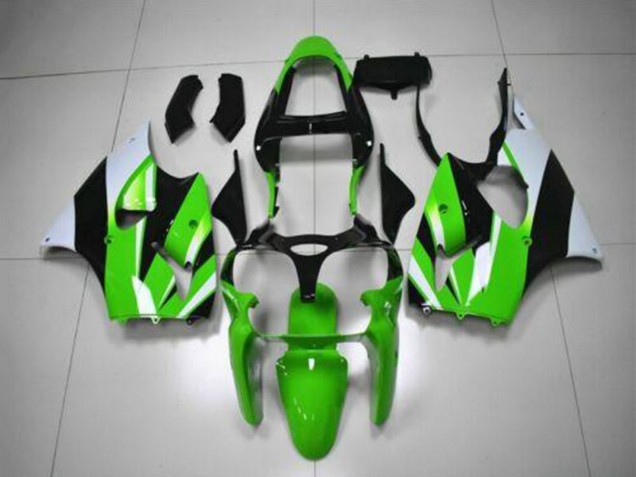 Descuento Kits Carenado Moto Kawasaki ZX6R 2000-2002 - Verde Blanco Negro